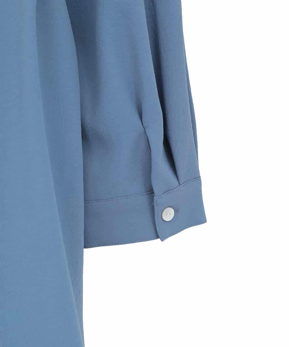 RLKDD07310 HIROKO BIS GRANDE(ヒロコ ビス グランデ) 【大きいサイズ】異素材切り替えチュニックプルオーバー ブルー