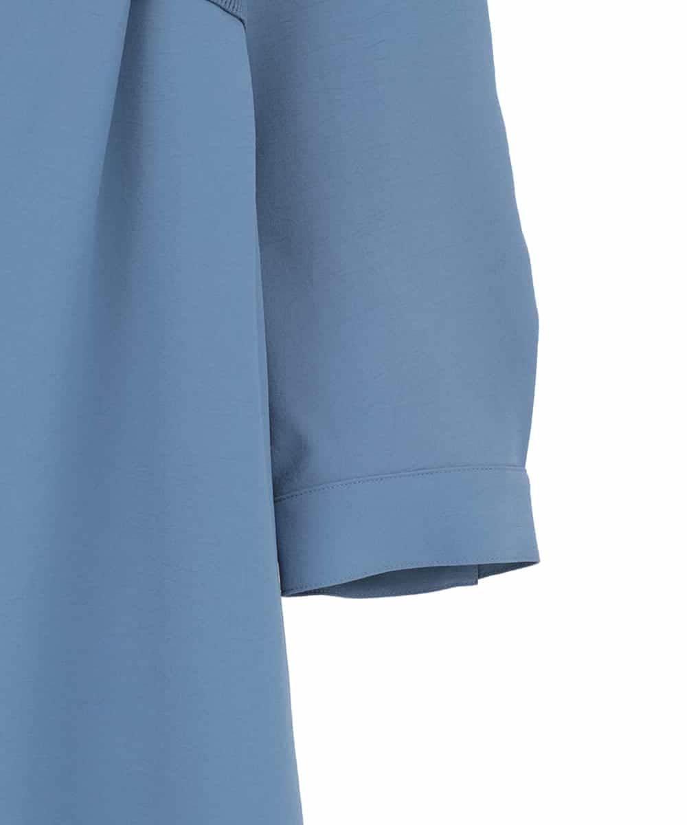 RLKDD07310 HIROKO BIS GRANDE(ヒロコ ビス グランデ) 【大きいサイズ】異素材切り替えチュニックプルオーバー ブルー