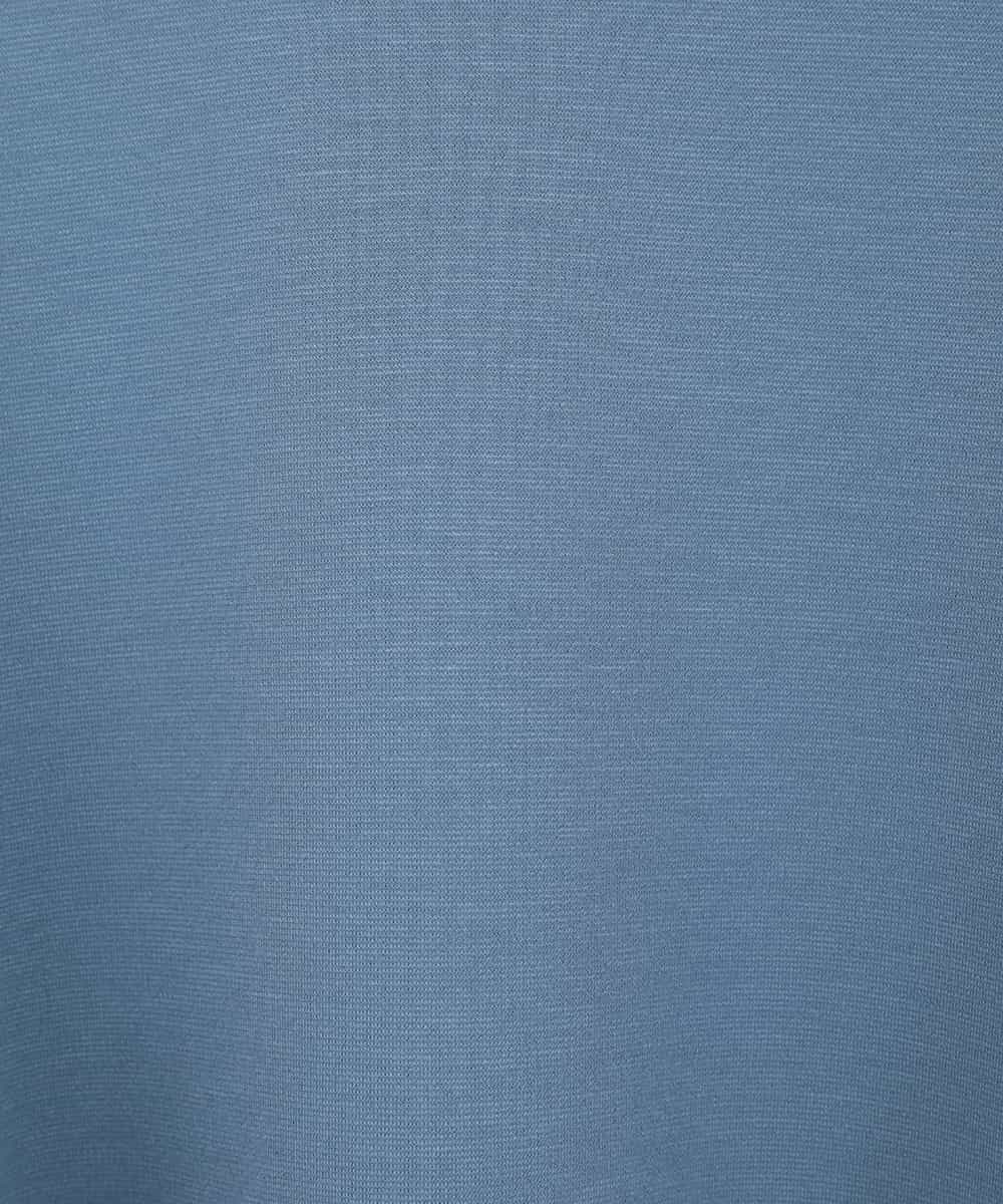 RLKDD07310 HIROKO BIS GRANDE(ヒロコ ビス グランデ) 【大きいサイズ】異素材切り替えチュニックプルオーバー ブルー