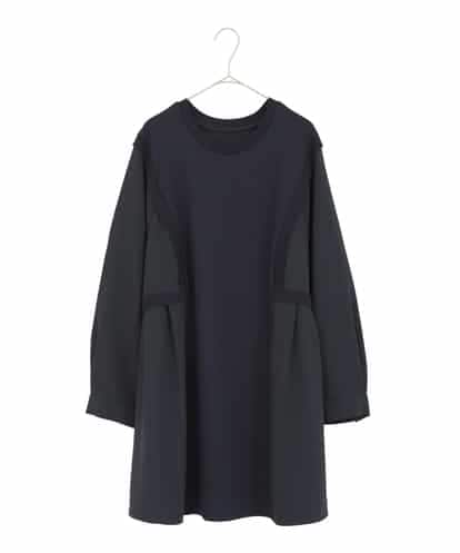 RLKDD07310 HIROKO BIS GRANDE 【大きいサイズ】異素材切り替えチュニックプルオーバー