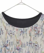 RLKDD09280 HIROKO BIS GRANDE(ヒロコ ビス グランデ) 【大きいサイズ】アイリスフラワープリントチュニック アイボリー