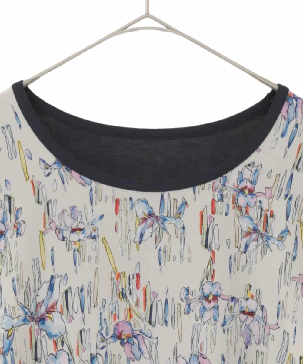 RLKDD09280 HIROKO BIS GRANDE(ヒロコ ビス グランデ) 【大きいサイズ】アイリスフラワープリントチュニック アイボリー