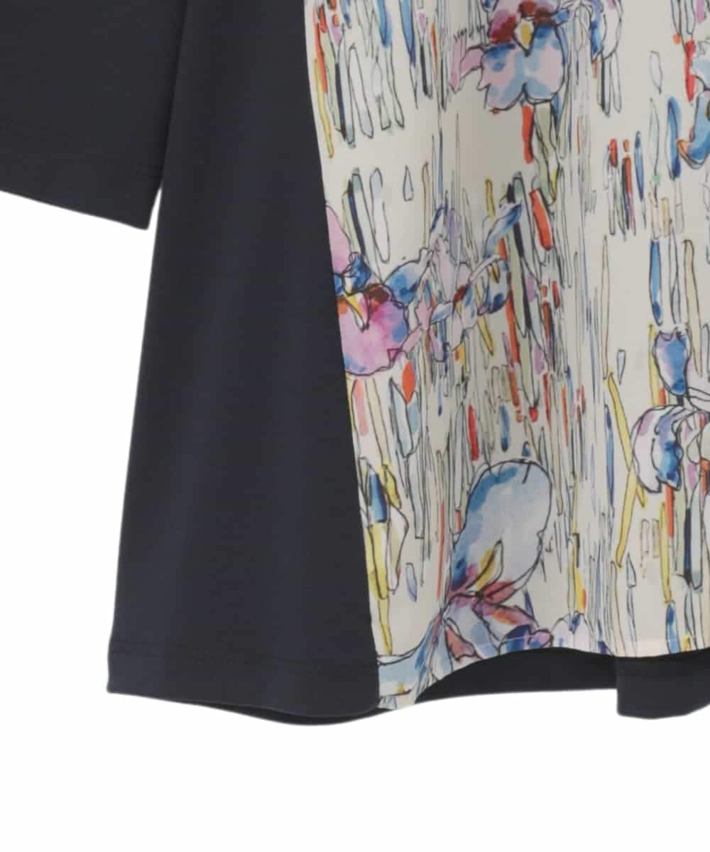 RLKDD09280 HIROKO BIS GRANDE(ヒロコ ビス グランデ) 【大きいサイズ】アイリスフラワープリントチュニック アイボリー