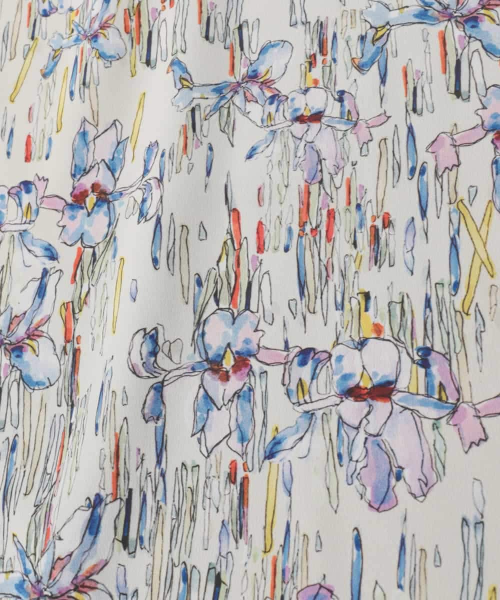 RLKDD09280 HIROKO BIS GRANDE(ヒロコ ビス グランデ) 【大きいサイズ】アイリスフラワープリントチュニック アイボリー