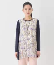 RLKDD09280 HIROKO BIS GRANDE(ヒロコ ビス グランデ) 【大きいサイズ】アイリスフラワープリントチュニック アイボリー