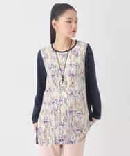 RLKDD09280 HIROKO BIS GRANDE(ヒロコ ビス グランデ) 【大きいサイズ】アイリスフラワープリントチュニック アイボリー