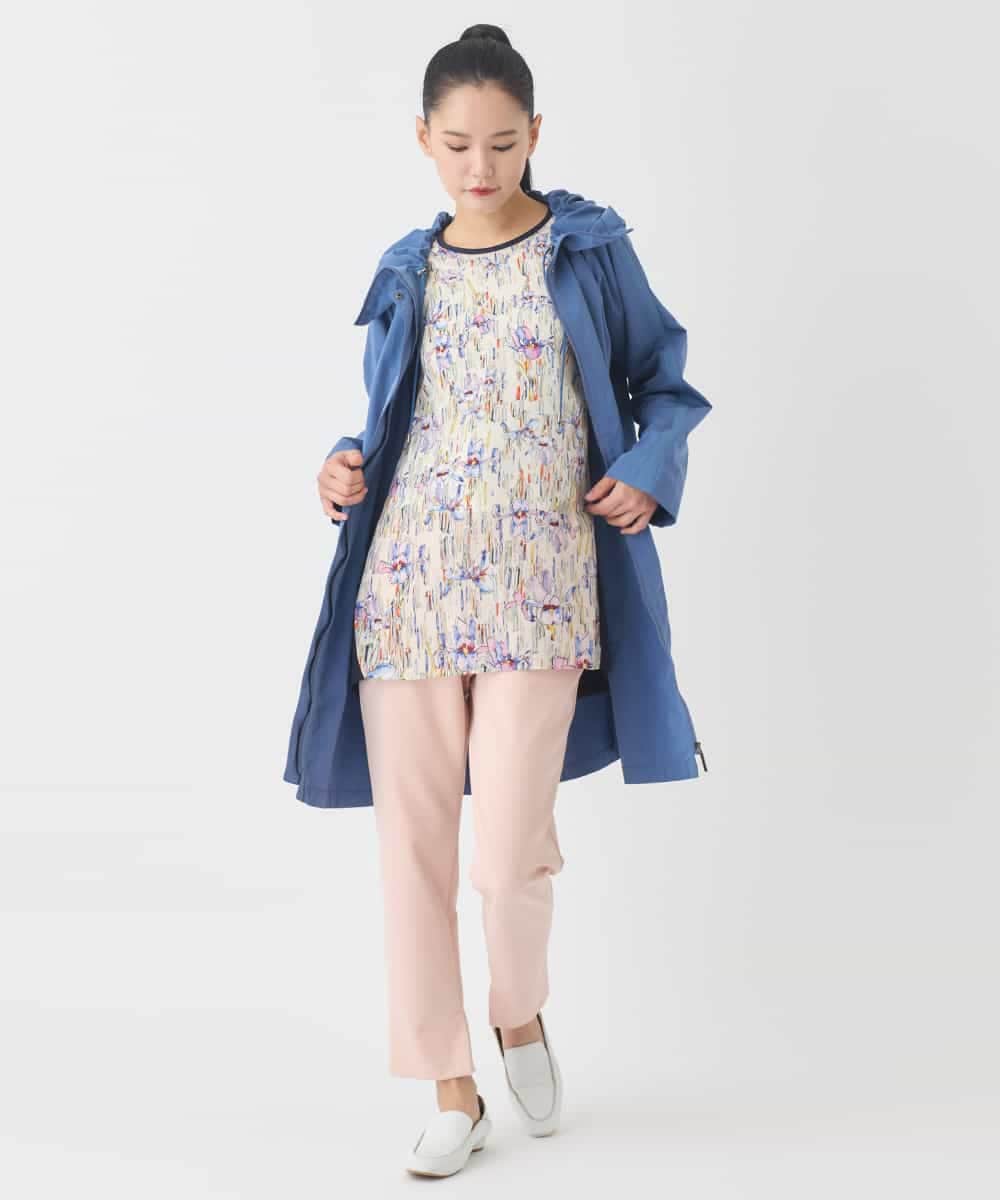 RLKDD09280 HIROKO BIS GRANDE(ヒロコ ビス グランデ) 【大きいサイズ】アイリスフラワープリントチュニック アイボリー