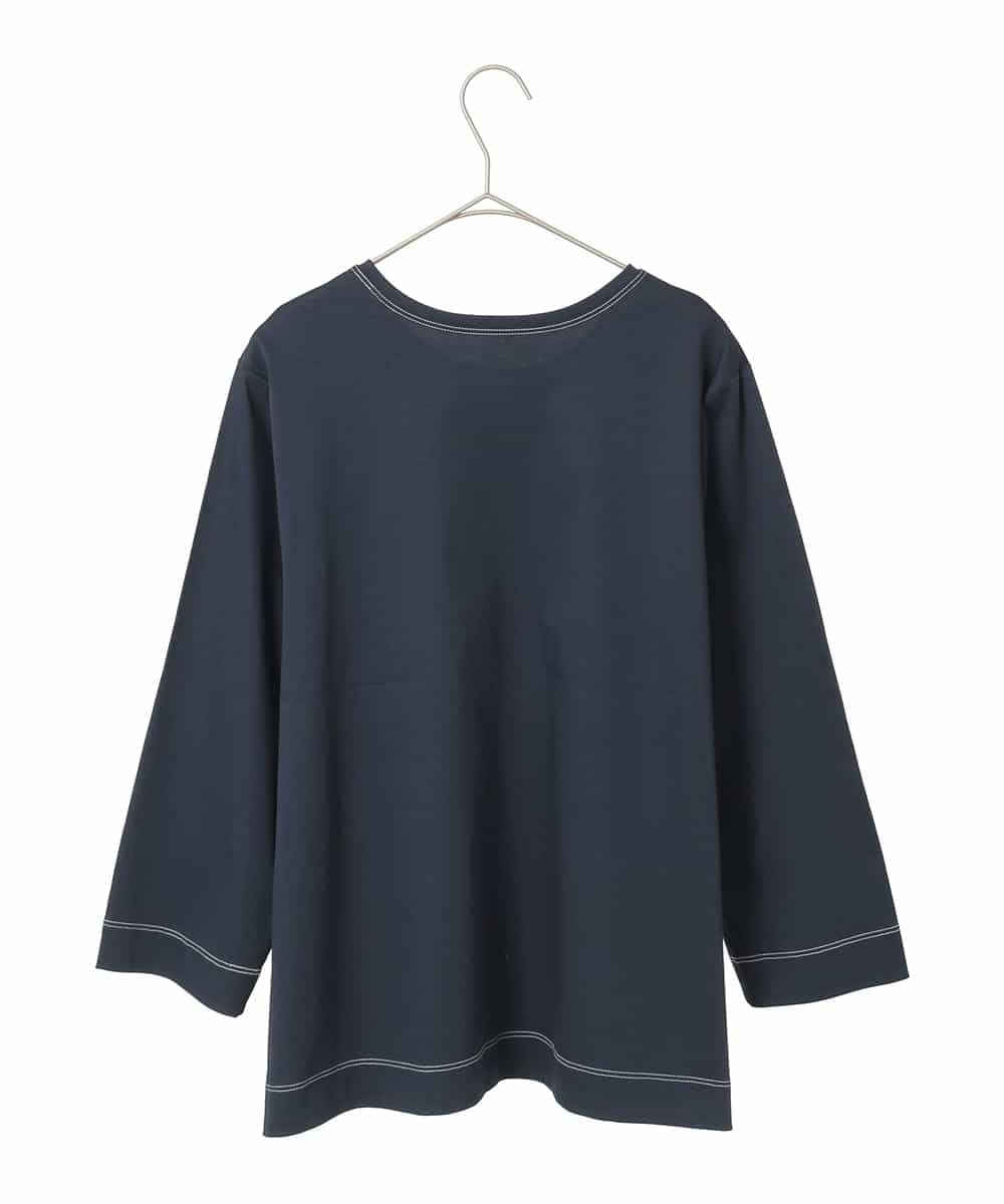 RLKED22210 HIROKO BIS GRANDE(ヒロコ ビス グランデ) サボテン刺繍コットンTシャツ ネイビー