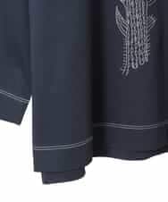 RLKED22210 HIROKO BIS GRANDE(ヒロコ ビス グランデ) サボテン刺繍コットンTシャツ ネイビー