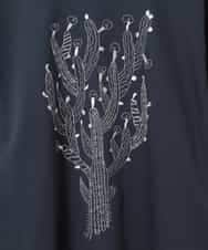 RLKED22210 HIROKO BIS GRANDE(ヒロコ ビス グランデ) サボテン刺繍コットンTシャツ ネイビー