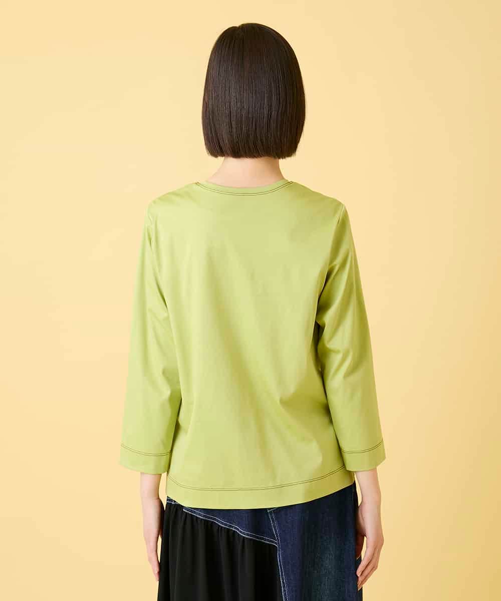 RLKED22210 HIROKO BIS GRANDE(ヒロコ ビス グランデ) 【大きいサイズ】サボテン刺繍コットンTシャツ /洗える ネイビー