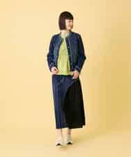 RLKED22210 HIROKO BIS GRANDE(ヒロコ ビス グランデ) 【大きいサイズ】サボテン刺繍コットンTシャツ /洗える ネイビー