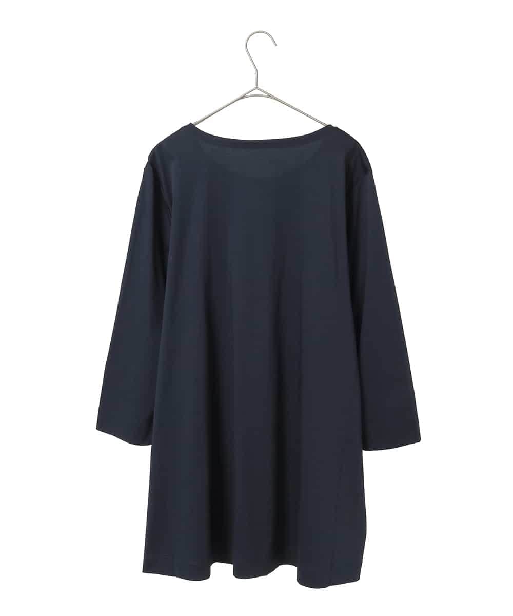 RLKED24250 HIROKO BIS GRANDE(ヒロコ ビス グランデ) ドローイングフラワーチュニックカットソー ネイビー