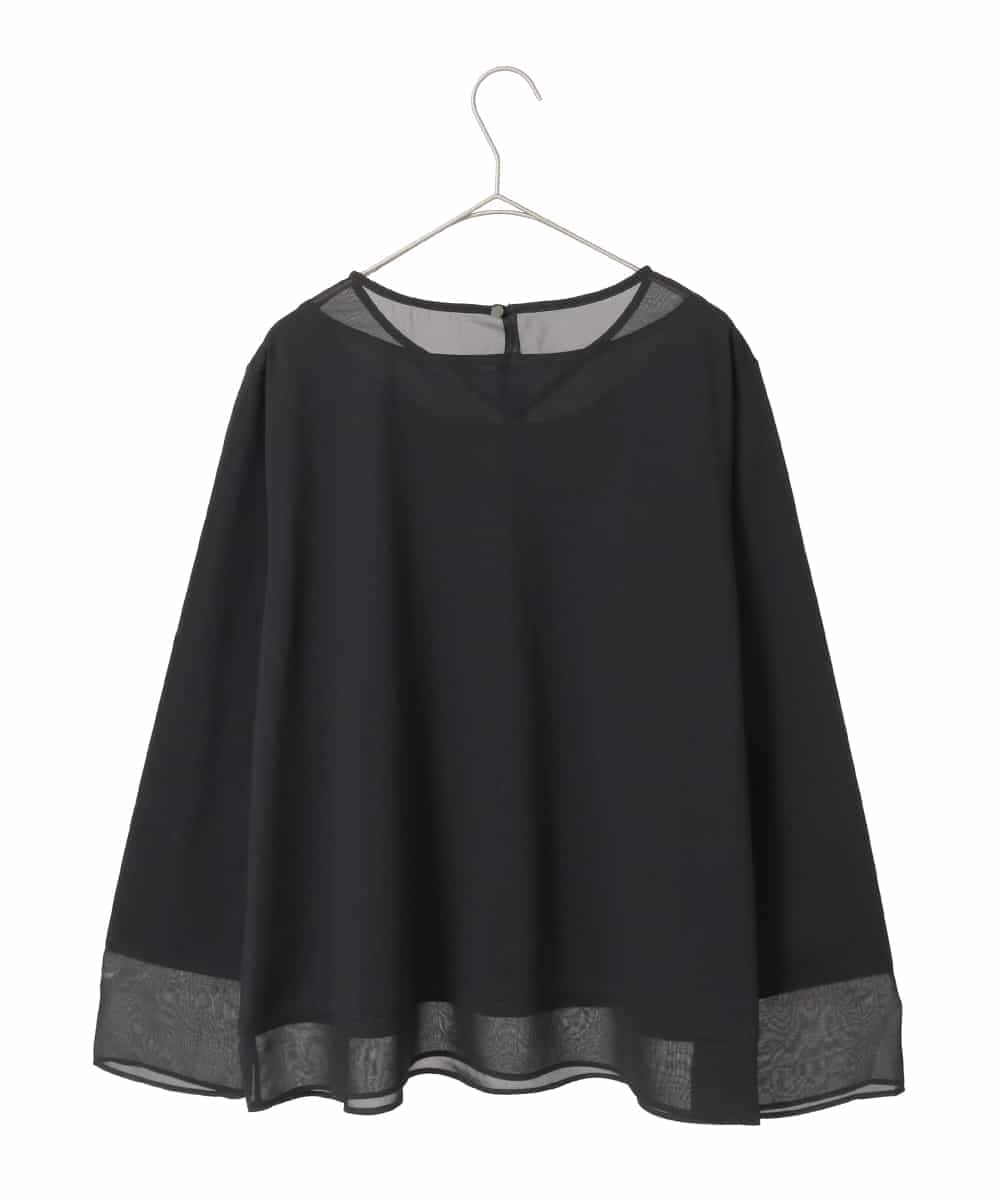 RLKED30180 HIROKO BIS GRANDE(ヒロコ ビス グランデ) 異素材ドッキングフレアカットソー ブラック