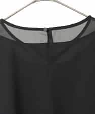 RLKED30180 HIROKO BIS GRANDE(ヒロコ ビス グランデ) 異素材ドッキングフレアカットソー ブラック