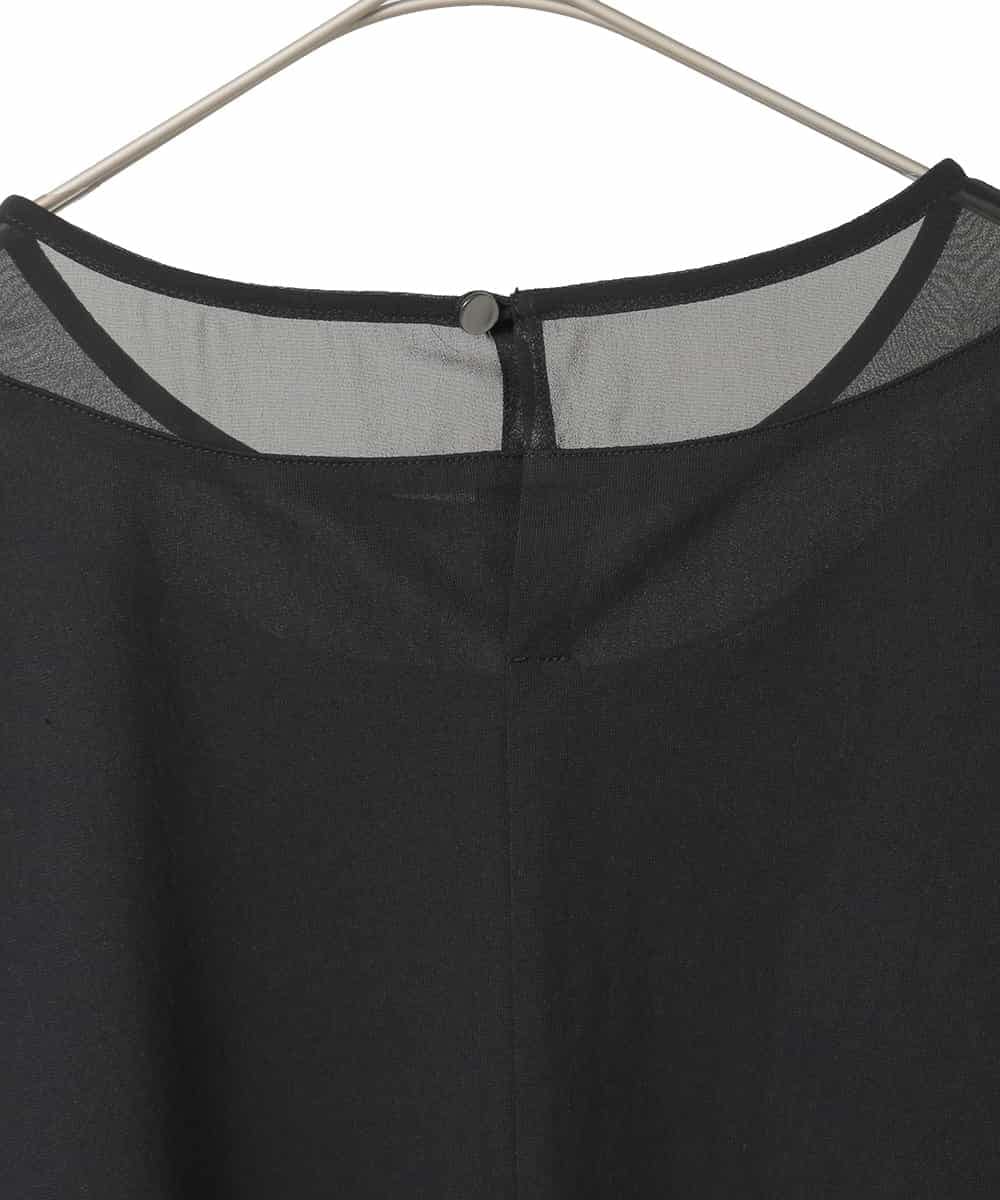 RLKED30180 HIROKO BIS GRANDE(ヒロコ ビス グランデ) 異素材ドッキングフレアカットソー ブラック