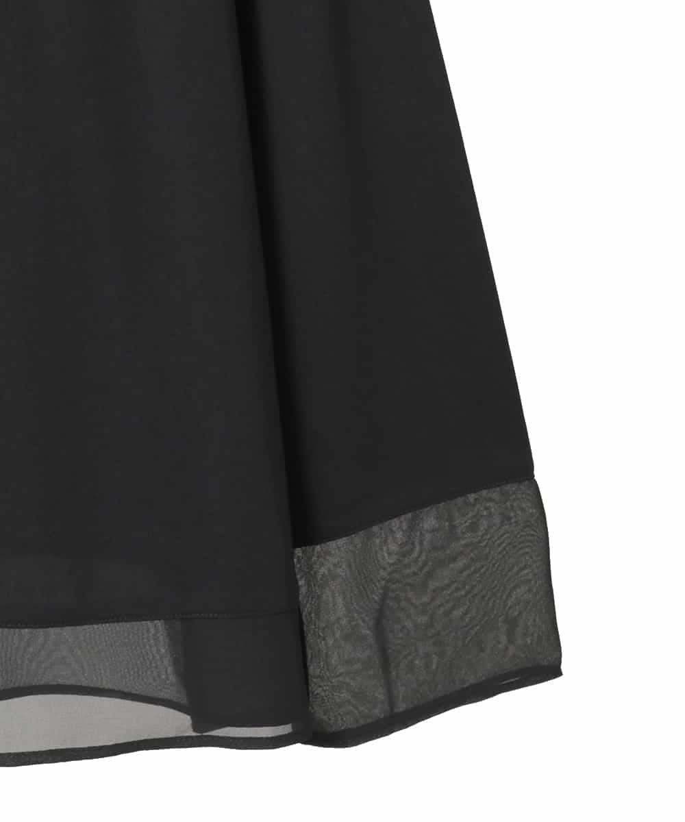 RLKED30180 HIROKO BIS GRANDE(ヒロコ ビス グランデ) 異素材ドッキングフレアカットソー ブラック