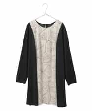 RLKED57280 HIROKO BIS GRANDE(ヒロコ ビス グランデ) ボタニカルモチーフ異素材チュニック ブラック