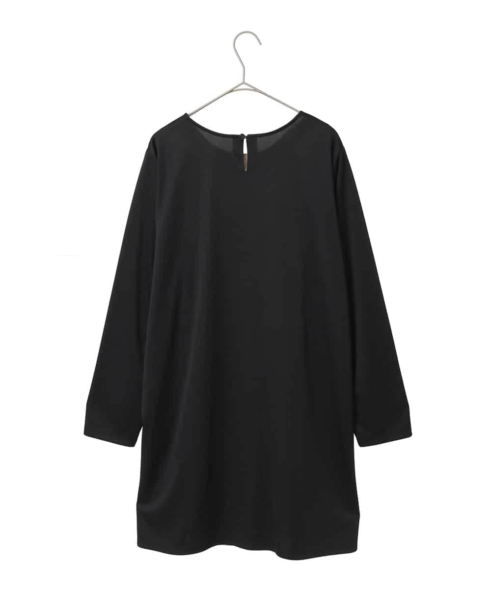 RLKED57280 HIROKO BIS GRANDE(ヒロコ ビス グランデ) ボタニカルモチーフ異素材チュニック ブラック