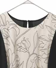 RLKED57280 HIROKO BIS GRANDE(ヒロコ ビス グランデ) ボタニカルモチーフ異素材チュニック ブラック