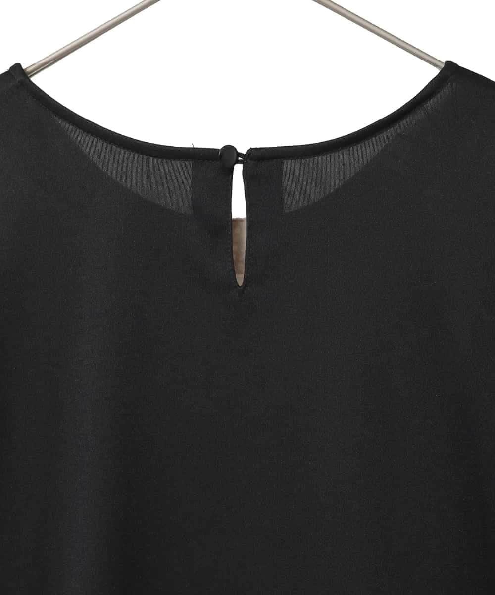 RLKED57280 HIROKO BIS GRANDE(ヒロコ ビス グランデ) ボタニカルモチーフ異素材チュニック ブラック