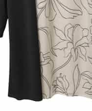 RLKED57280 HIROKO BIS GRANDE(ヒロコ ビス グランデ) ボタニカルモチーフ異素材チュニック ブラック