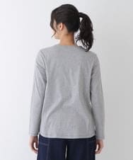 RLKES20260 HIROKO BIS GRANDE(ヒロコ ビス グランデ) ロゴレースパッチワークデザインカットソー ライトグレー
