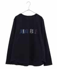 RLKEV24210 HIROKO BIS GRANDE(ヒロコ ビス グランデ) 【大きいサイズ】スパンコールロゴTシャツ /洗える ネイビー