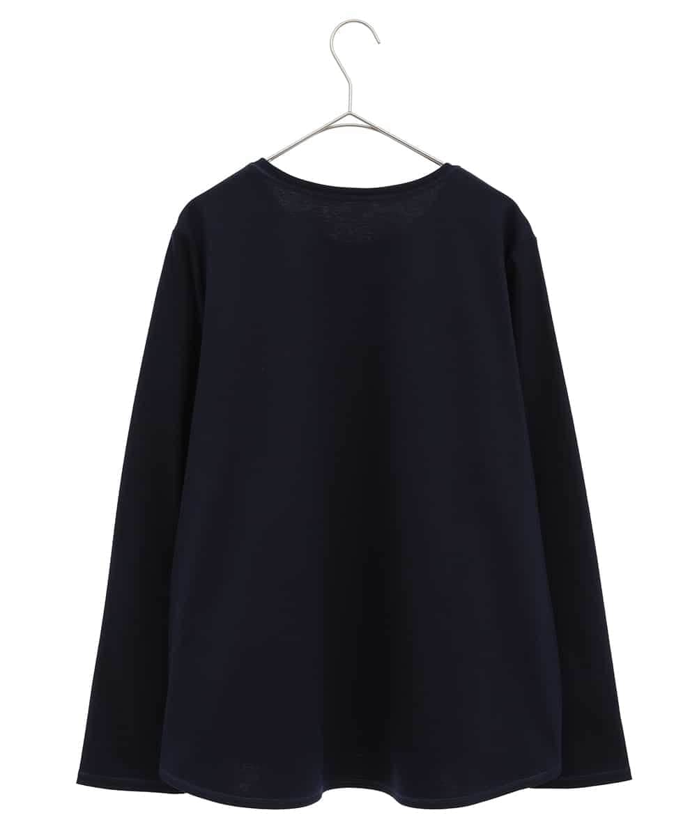 RLKEV24210 HIROKO BIS GRANDE(ヒロコ ビス グランデ) 【大きいサイズ】スパンコールロゴTシャツ /洗える ネイビー
