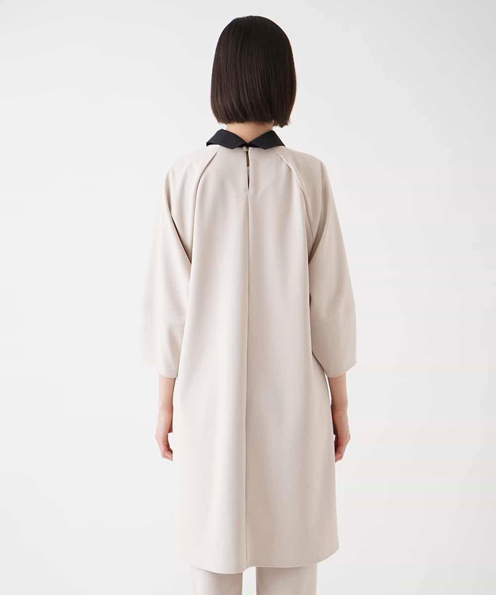 RLKFA22380 HIROKO BIS GRANDE(ヒロコ ビス グランデ) 【大きいサイズ】襟付きジャージーチュニックブラウス /洗える ベージュ