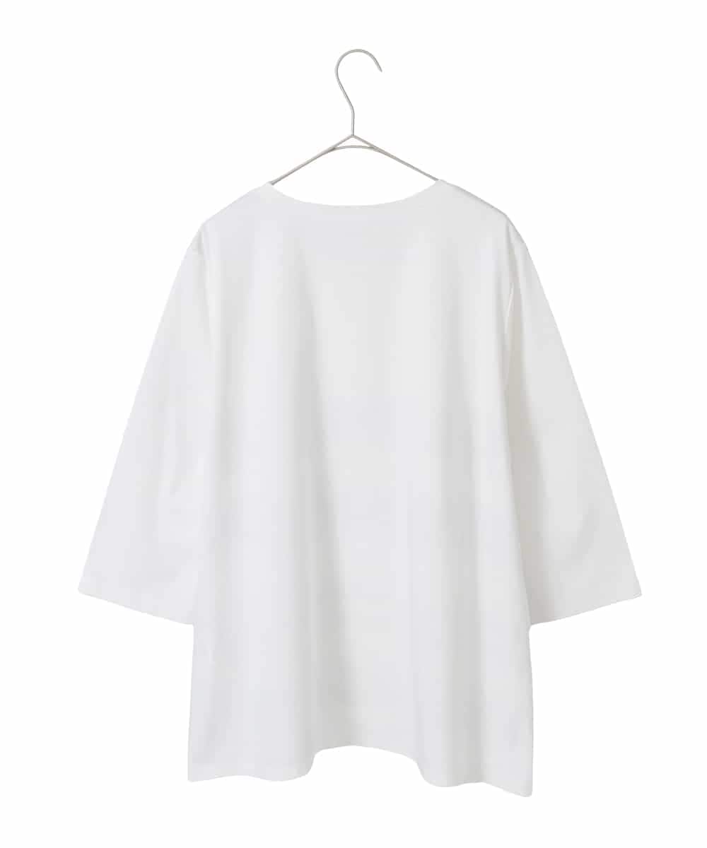 RLKFD31210 HIROKO BIS GRANDE(ヒロコ ビス グランデ) レーステープデザインコットンカットソー ホワイト