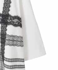 RLKFD31210 HIROKO BIS GRANDE(ヒロコ ビス グランデ) レーステープデザインコットンカットソー ホワイト