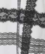 RLKFD31210 HIROKO BIS GRANDE(ヒロコ ビス グランデ) レーステープデザインコットンカットソー ホワイト