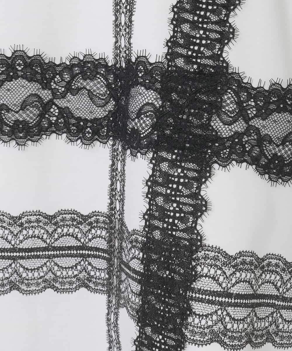 RLKFD31210 HIROKO BIS GRANDE(ヒロコ ビス グランデ) レーステープデザインコットンカットソー ホワイト