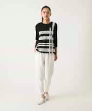 RLKFD31210 HIROKO BIS GRANDE(ヒロコ ビス グランデ) レーステープデザインコットンカットソー ホワイト