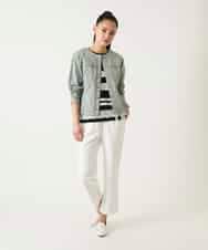 RLKFD31210 HIROKO BIS GRANDE(ヒロコ ビス グランデ) レーステープデザインコットンカットソー ホワイト