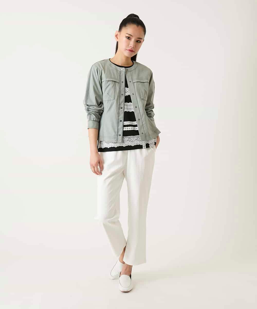 RLKFD31210 HIROKO BIS GRANDE(ヒロコ ビス グランデ) レーステープデザインコットンカットソー ホワイト