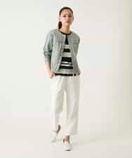 RLKFD31210 HIROKO BIS GRANDE(ヒロコ ビス グランデ) レーステープデザインコットンカットソー ホワイト