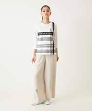 RLKFD31210 HIROKO BIS GRANDE(ヒロコ ビス グランデ) レーステープデザインコットンカットソー ホワイト