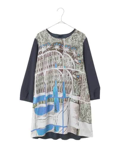 RLKFD36280 HIROKO BIS GRANDE グラフィカルプリントチュニックプルオーバー