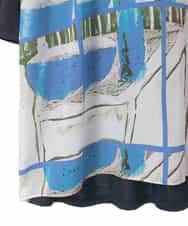 RLKFD36280 HIROKO BIS GRANDE(ヒロコ ビス グランデ) グラフィカルプリントチュニックプルオーバー ブルー