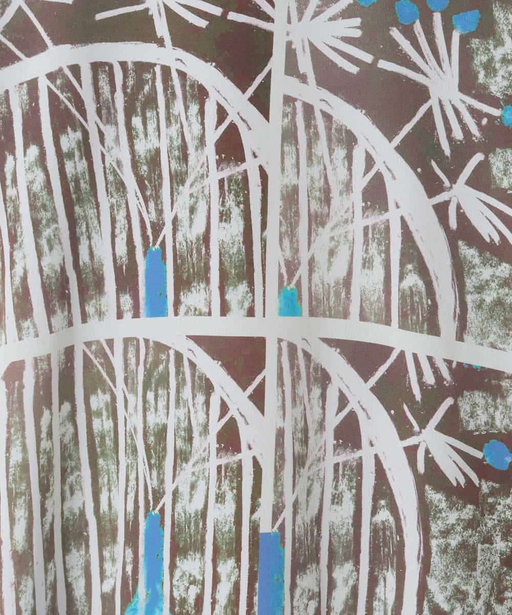 RLKFD36280 HIROKO BIS GRANDE(ヒロコ ビス グランデ) グラフィカルプリントチュニックプルオーバー ブルー