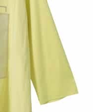 RLKFD38280 HIROKO BIS GRANDE(ヒロコ ビス グランデ) 【大きいサイズ】異素材ジョイントコラージュデザインカットソー イエロー