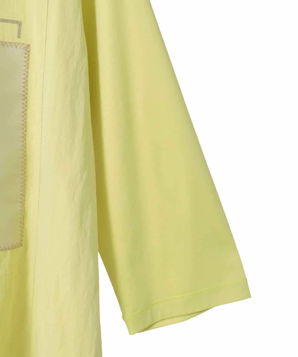 RLKFD38280 HIROKO BIS GRANDE(ヒロコ ビス グランデ) 【大きいサイズ】異素材ジョイントコラージュデザインカットソー イエロー