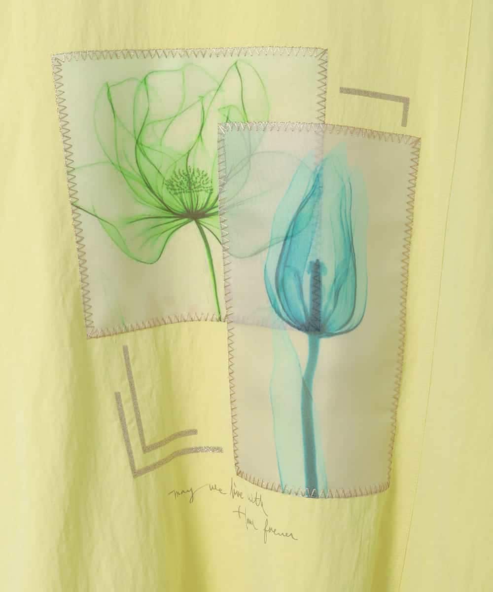 RLKFD38280 HIROKO BIS GRANDE(ヒロコ ビス グランデ) 【大きいサイズ】異素材ジョイントコラージュデザインカットソー イエロー