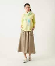 RLKFD38280 HIROKO BIS GRANDE(ヒロコ ビス グランデ) 【大きいサイズ】異素材ジョイントコラージュデザインカットソー イエロー