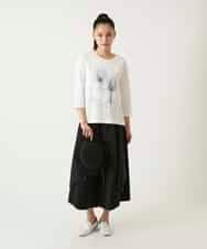 RLKFD38280 HIROKO BIS GRANDE(ヒロコ ビス グランデ) 【大きいサイズ】異素材ジョイントコラージュデザインカットソー イエロー