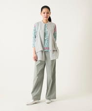 RLKFD40210 HIROKO BIS GRANDE(ヒロコ ビス グランデ) 【大きいサイズ】幾何デザインボックスシルエットブラウス グリーン