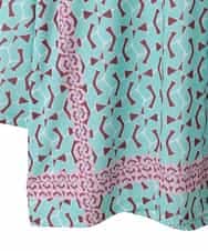 RLKFD40210 HIROKO BIS GRANDE(ヒロコ ビス グランデ) 【大きいサイズ】幾何デザインボックスシルエットブラウス グリーン