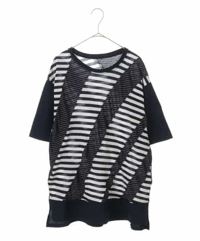 RLKFP26210 HIROKO BIS GRANDE 【洗える/日本製】デザインボーダーTシャツ